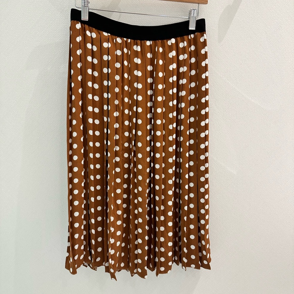 Joe Fresh x Jillian Harris Brown Polka Dot Pleated Skirt